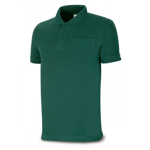 1288PAMCV Polo BASIC LINE verde 100% algodón. 175 gr. Manga corta