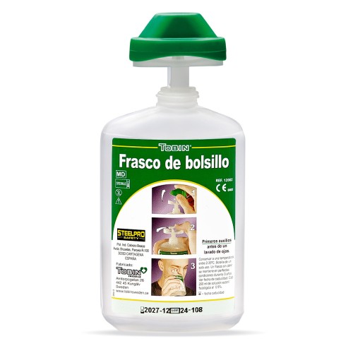 2388L121SIN Frasco lavaojos de bolsillo de 200 ml. Tobin Eyewash.