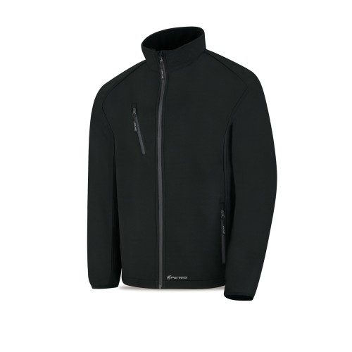 288CS3NE Cazadora Softshell modelo CUARZO. Negra 320 gr.