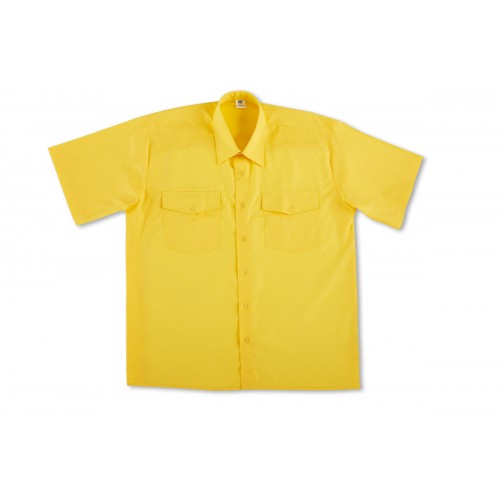 Camisa manga corta con bolsillos. Color amarilla