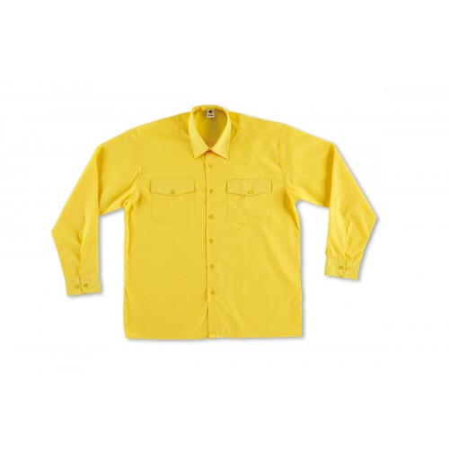 Camisa manga larga con bolsillos. Color amarilla