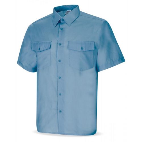 388CMCAC Camisa azul celeste poliéster/algodón 95 gr. Marga corta