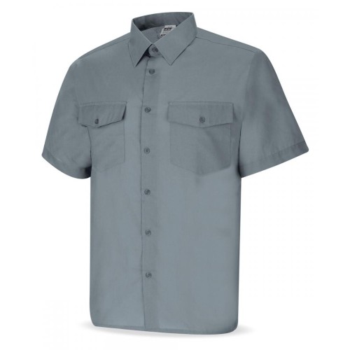 388CMCG Camisa gris poliéster/algodón 95 gr. Marga corta