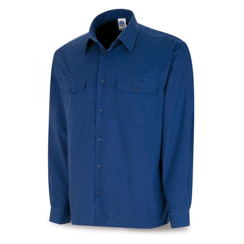 388-CXML CAMISA ALGODON AZULINA M/LARGA