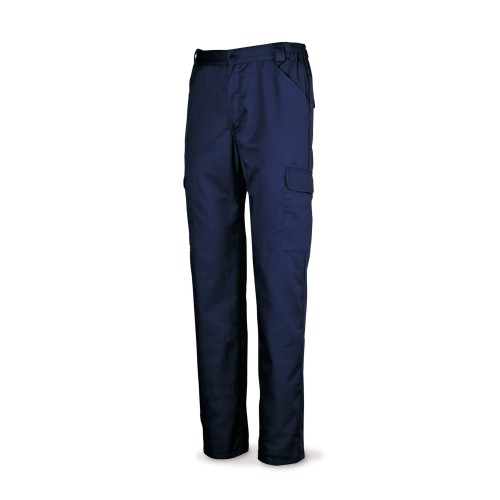 388PAM Pantalón azul marino poliéster/aldogón 200 g. Multibolsillos.