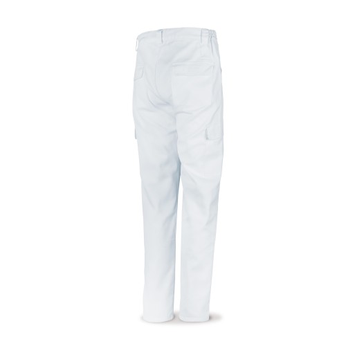 388PBL Pantalón blanco poliéster/algodón 200 g. Multibolsillos.