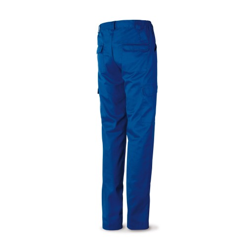 388PEAZ Pantalón azulina algodón 200 g. Multibolsillos.