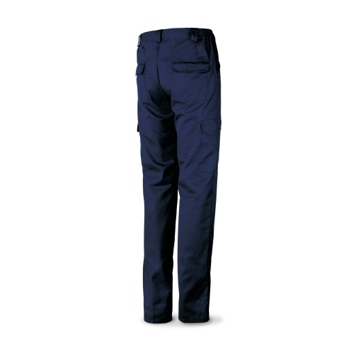 388PEAM Pantalón azul marino algodón 200 g. Multibolsillos.