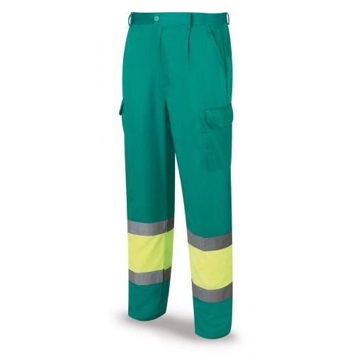 388PFXYFV Pantalón bicolor de alta visibilidad poliéster/algodón 200 g.