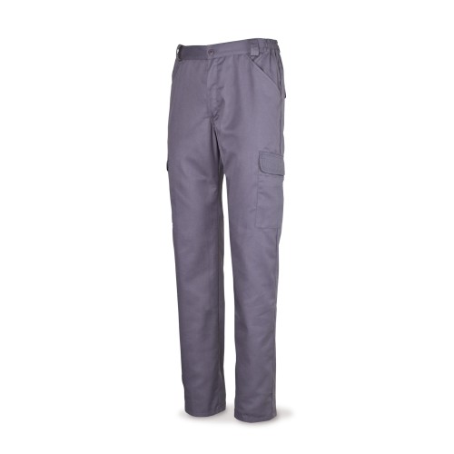 388PG Pantalón gris poliéster/algodón 200 g. Multibolsillos.