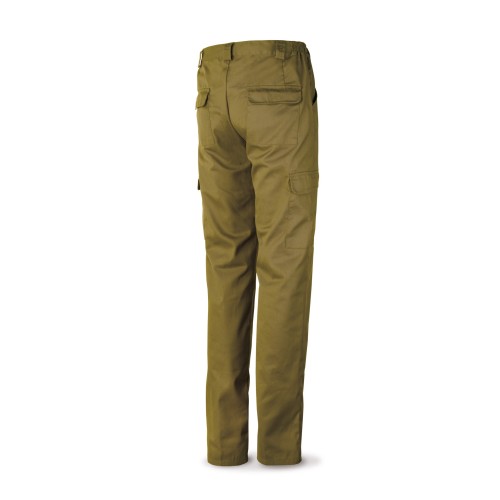 388PBE Pantalón beige poliéster/algodón 200 g. Multibolsillos.