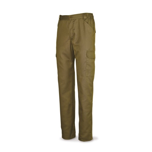 388PBE Pantalón beige poliéster/algodón 200 g. Multibolsillos.