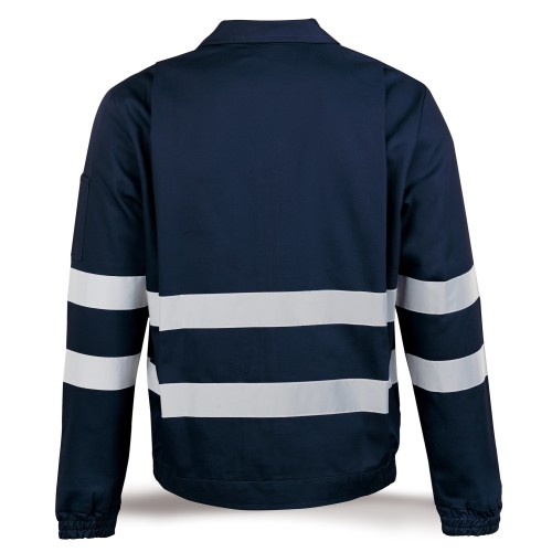 388CCRAM Chaqueta azul marino poliéster/algodón con bandas reflectantes 200 g.