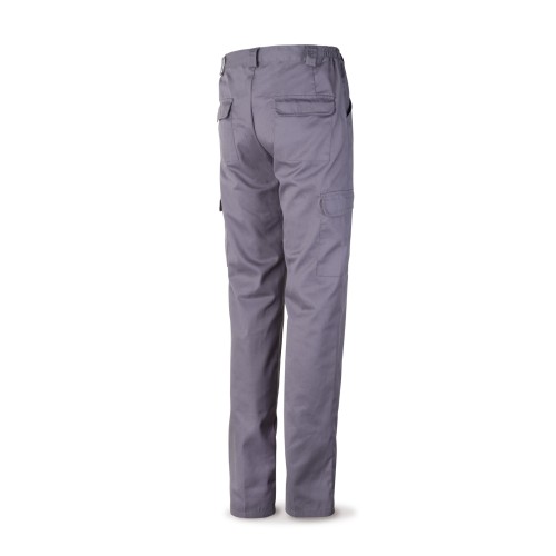 388PEG Pantalón gris algodón 200 g. Multibolsillos.