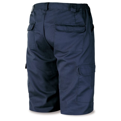 388SAM Bermuda azul marino poliéster/algodón de 200 g.Multibolsillo