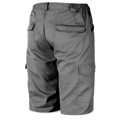 388SG Bermuda gris poliéster/algodón de 200 g.Multibolsillo
