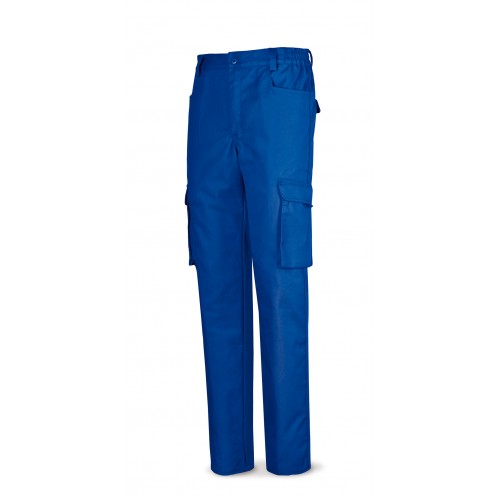 488PTOPAZ Pantalón azulina algodón de 245 g. Multibolsillo