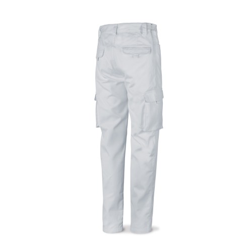 488PTTOPBL Pantalón blanco poliester/algodón de 245 g. Multibolsillo