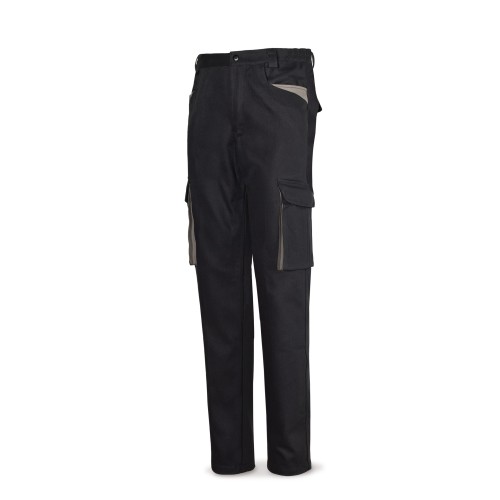 488PSUPTOPNE Pantalón negro en Algodón de 270 g. Multibolsillos