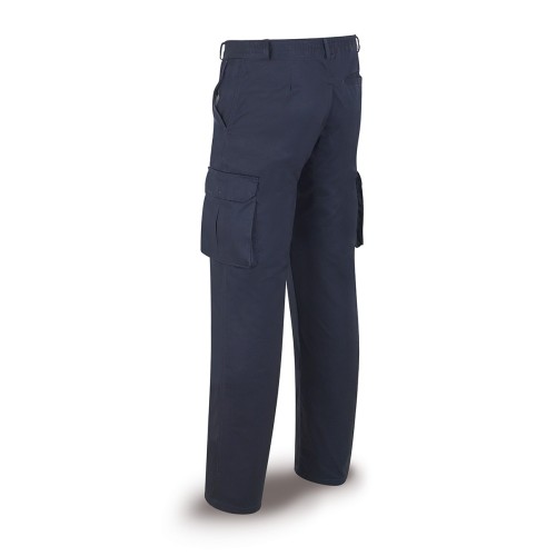 488PTTOPAM Pantalón azul marino poliester/algodón de 245 g. Multibolsillo