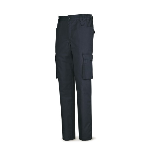 488PTTOPAM Pantalón azul marino poliester/algodón de 245 g. Multibolsillo