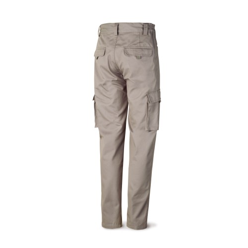 488PTOPG Pantalón gris algodón de 245 g. Multibolsillo