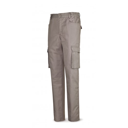 Pantalón gris algodón de 245 g. Multibolsillo 62