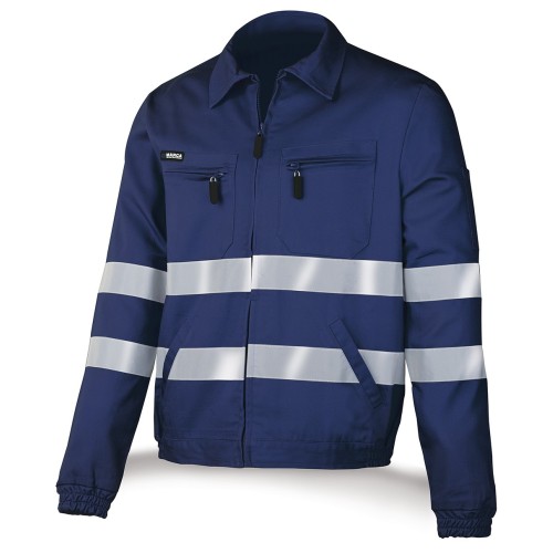 488CCRTOPAM Chaqueta azul marino algodón con bandas reflectantes 245 g.