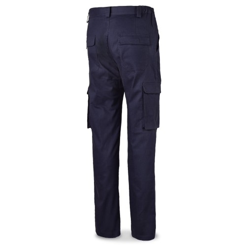 588PBSAM Pantalón STRETCH azul marino algodón 240 gr. Multibolsillo