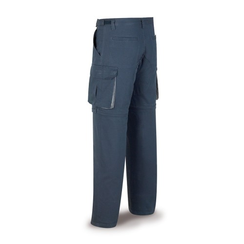 588PDAM Pantalón DESMONTABLE azul marino algodón 200 gr. Multibolsillos
