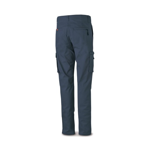 588PELASRAM Pantalón STRETCH azul marino en algodón 260 gr. Multibolsillos