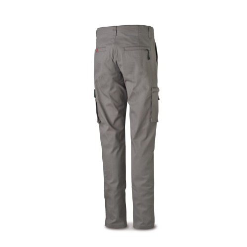 588PELASRG Pantalón STRETCH gris en algodón 260 gr. Multibolsillos