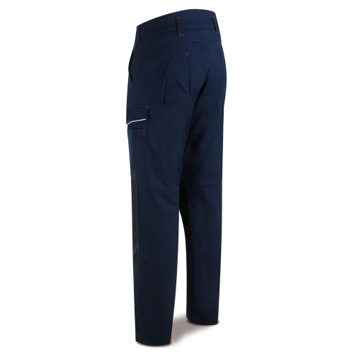 588PSSAM Pantalón STRETCH azul marino poliéster/algodón 245 gr. Multibolsillo