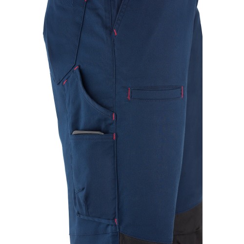 588PSSAM Pantalón STRETCH azul marino poliéster/algodón 245 gr. Multibolsillo