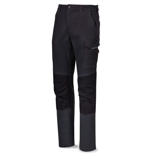 588PSSG Pantalón STRETCH gris poliéster/algodón 245 gr. Multibolsillo