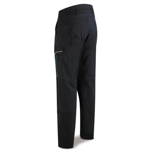 588PSSG Pantalón STRETCH gris poliéster/algodón 245 gr. Multibolsillo