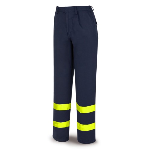 988PIAVAM Pantalón IGNÍFUGO y ANTIESTÁTICO multinorma con cintas reflectantes. Algodón 260 gr.