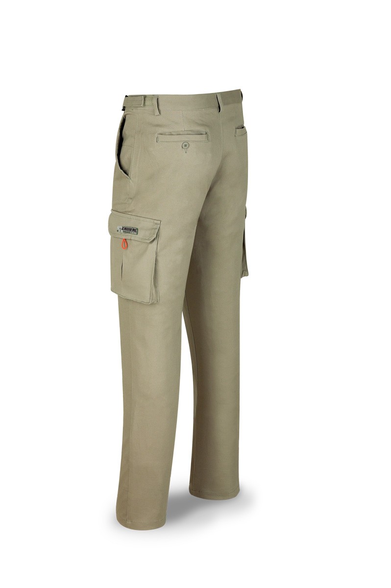 588PELASTK Pantalón ELÁSTICO, algodón y elastano. Color Caqui.