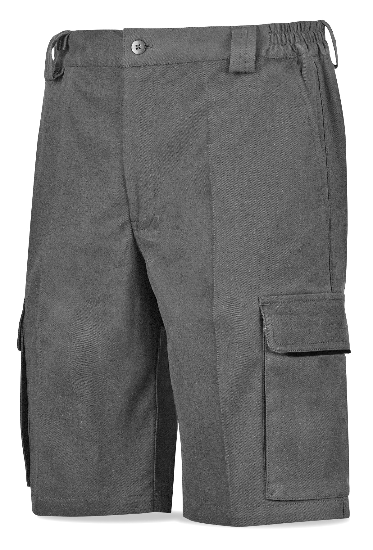 588SBSG Bermuda STRETCH gris algodón 240 gr. Multibolsillo.