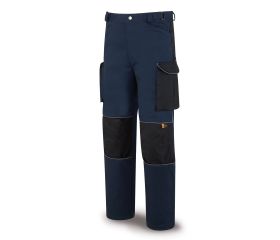 588PTAMNE Pantalón FIRST LINE azul marino/negro poliéster/algodón 245 gr. Multibolsillos