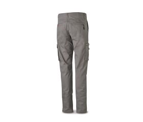 588PELASRG Pantalón STRETCH gris en algodón 260 gr. Multibolsillos