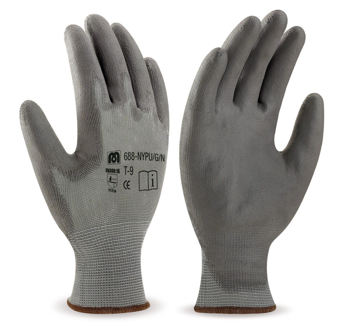 Guante nylon poliuretano gris 10