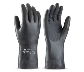 688NEONNE Guante de neopreno color negro para riesgos mecánicos, químicos y microorganismos.