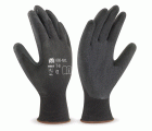 688NYLNE Guante de nylon negro con recubrimiento de látex negro.