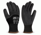 688NYLFRSIN Guante de poliéster negro con recubrimiento de látex  negro.
