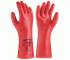 688PVC35QR Guante largo de PVC estanco de 35 cm. rojo para riesgos mecánicos, químicos y microorganismos.