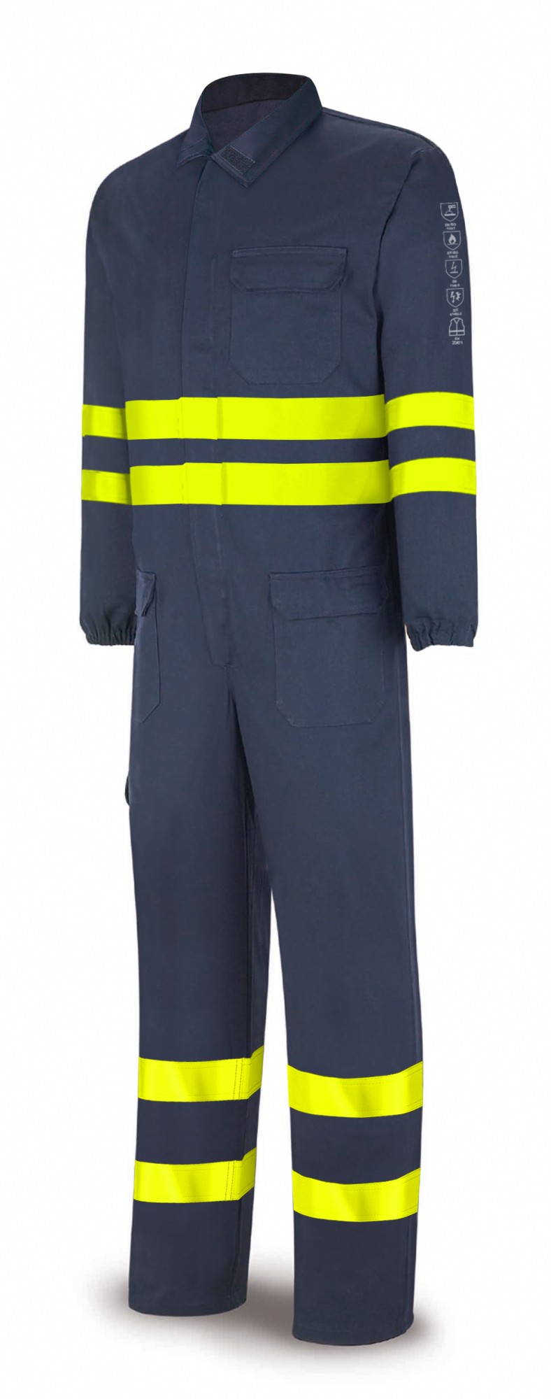 988BIAVAM Buzo IGNÍFUGO y ANTIESTÁTICO multinorma con cintas reflectantes. Algodón 260 gr.