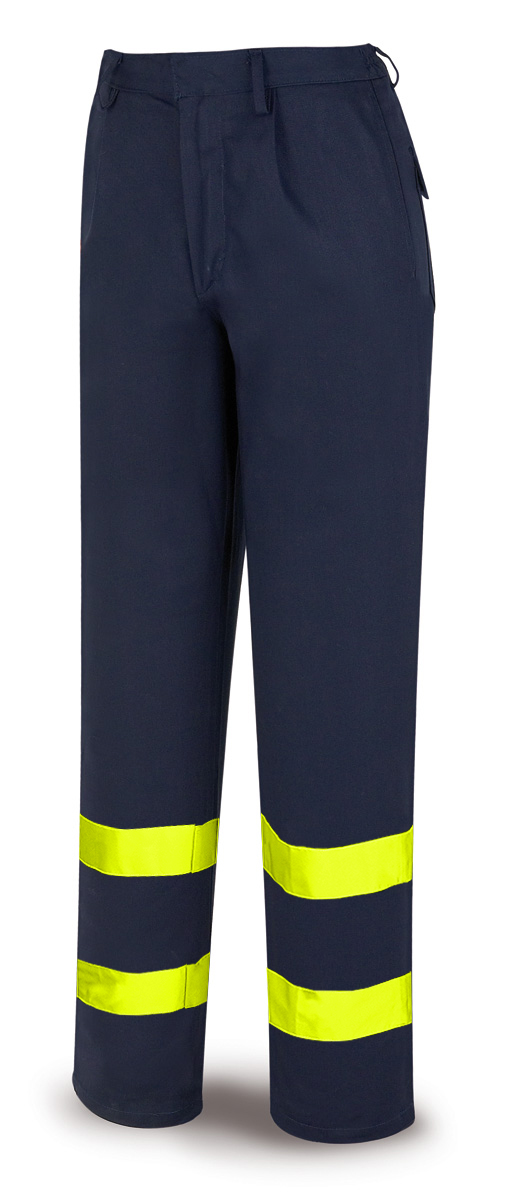 988PIAVAM Pantalón IGNÍFUGO y ANTIESTÁTICO multinorma con cintas reflectantes. Algodón 260 gr.
