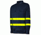 988CAIAVAM Camisa IGNÍFUGO y ANTIESTÁTICO multinorma con cintas reflectantes. Algodón 220 gr.