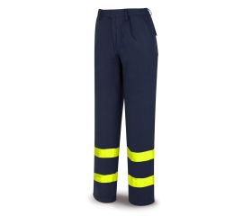 988PIAVAM Pantalón IGNÍFUGO y ANTIESTÁTICO multinorma con bandas reflectantes. Algodón 260 gr.